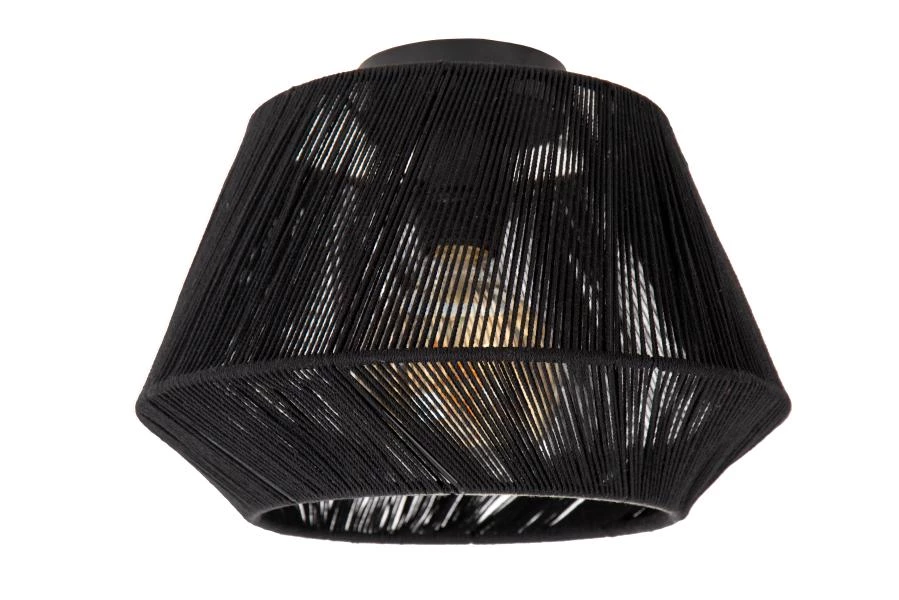 Lucide JESSICA - Plafonnière - Ø 30 cm - 1xE27 - Zwart - uitgezet